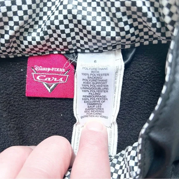 Disney Pixar Fake Leather Cars Racing Jacket for Kids Lightly Insulated - Picture 6 of 10